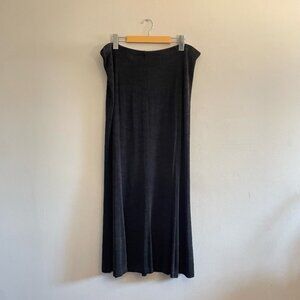 Vintage 90s Picadilly Fashion Slinky Black Trumpet Flared Maxi Skirt